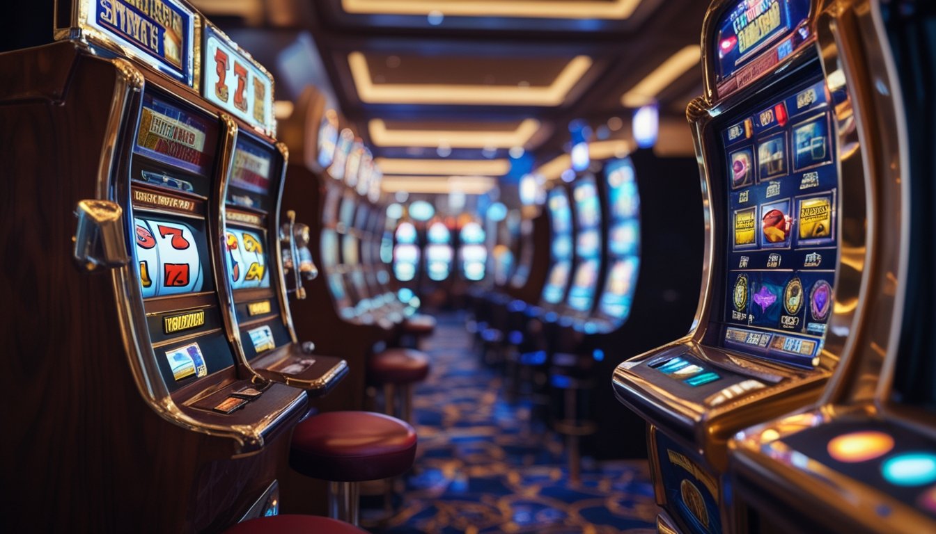 Perbandingan mesin slot klasik dengan mesin slot video modern di lantai kasino.