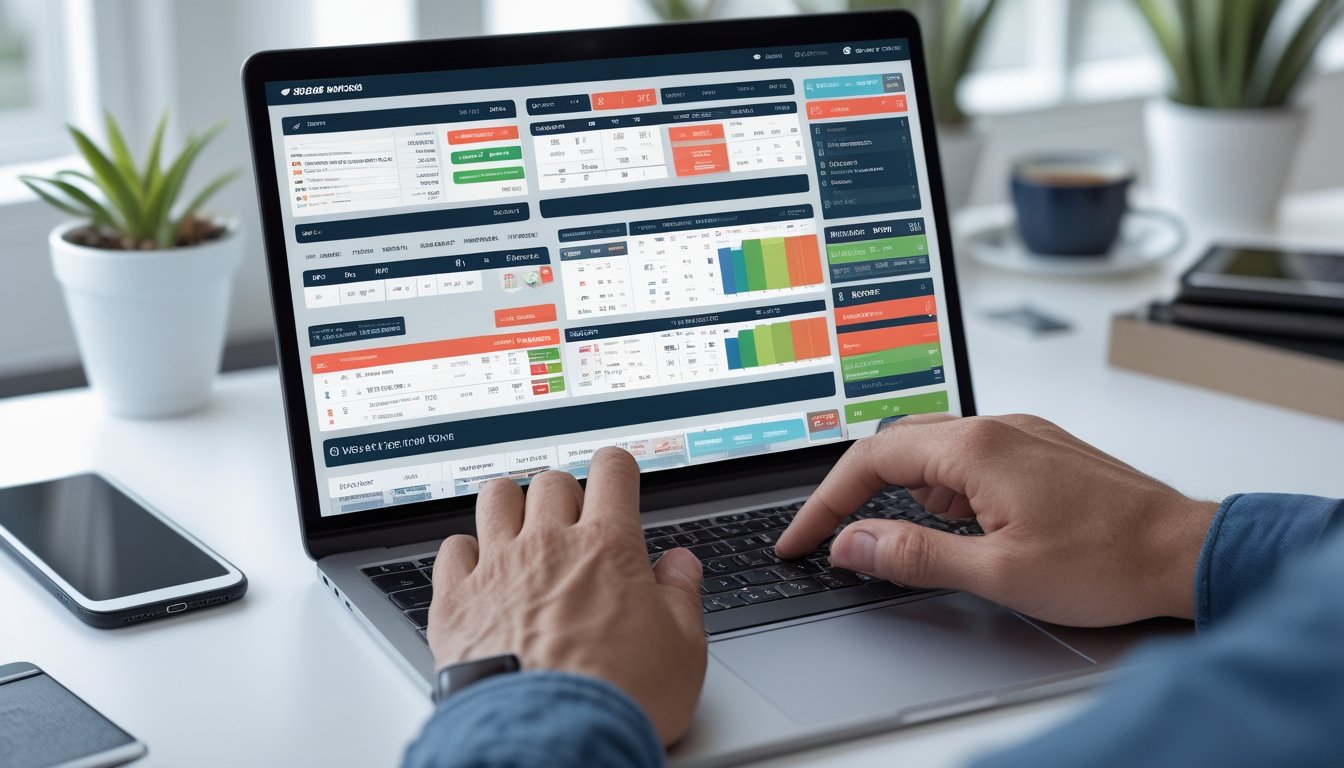 Seseorang menggunakan laptop dengan tampilan platform taruhan olahraga yang menampilkan berbagai opsi taruhan parlay dan multi pasar.