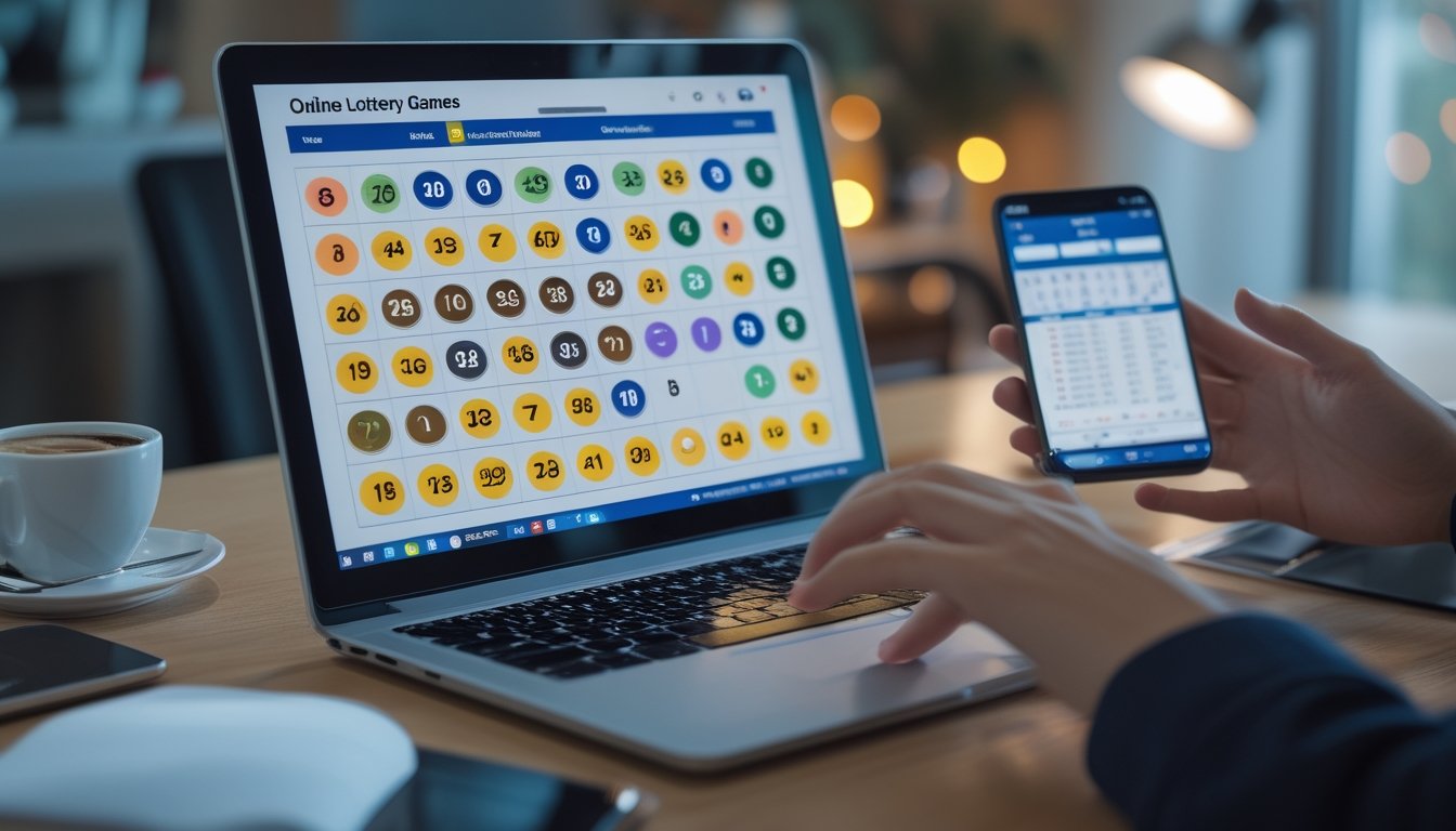 Seseorang menggunakan laptop dengan tampilan platform togel online yang menampilkan angka dan grafik di layar.