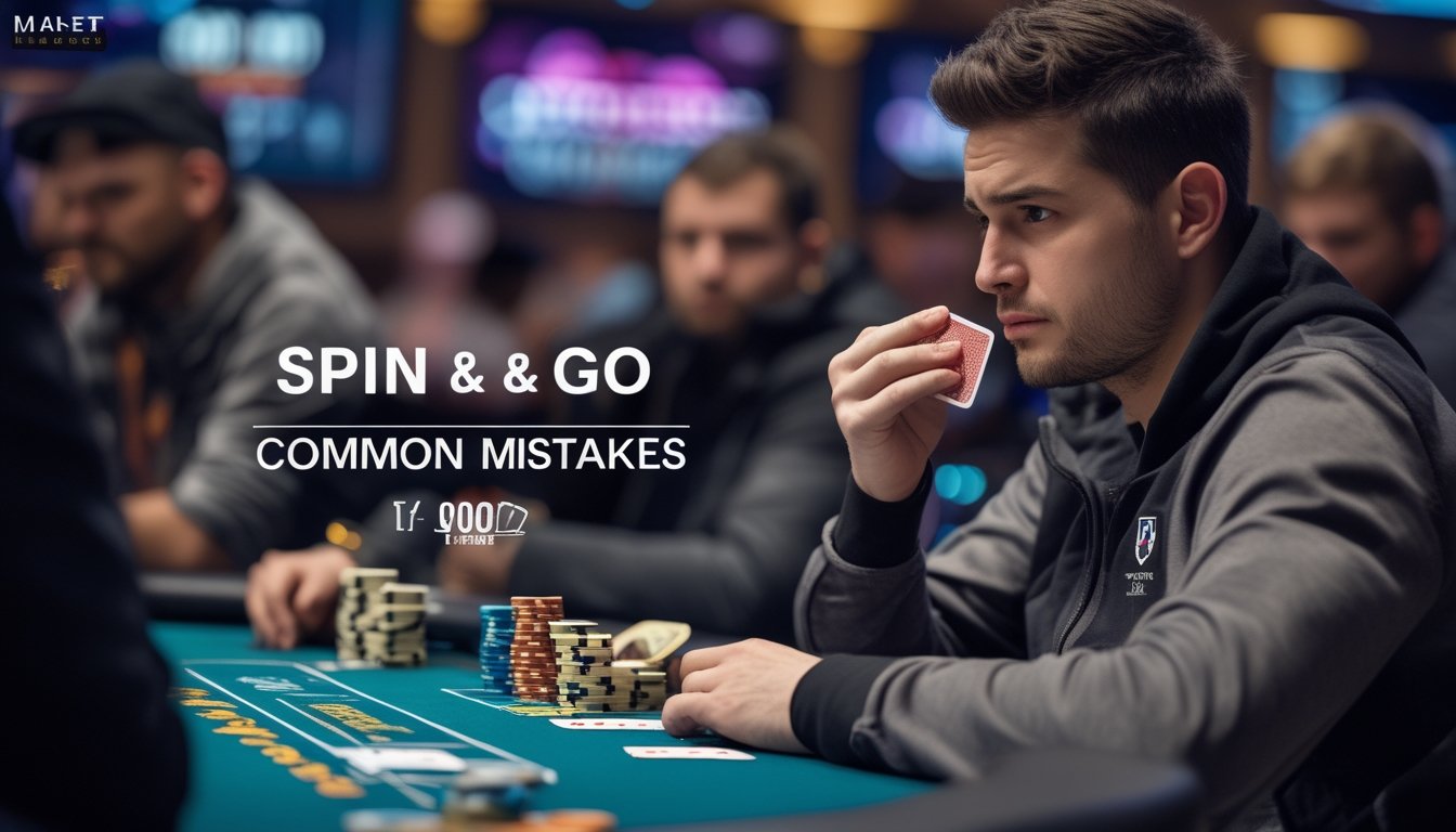 Seorang pemain poker yang fokus duduk di meja kasino dengan kartu dan chip poker, tampak sedang berpikir serius.