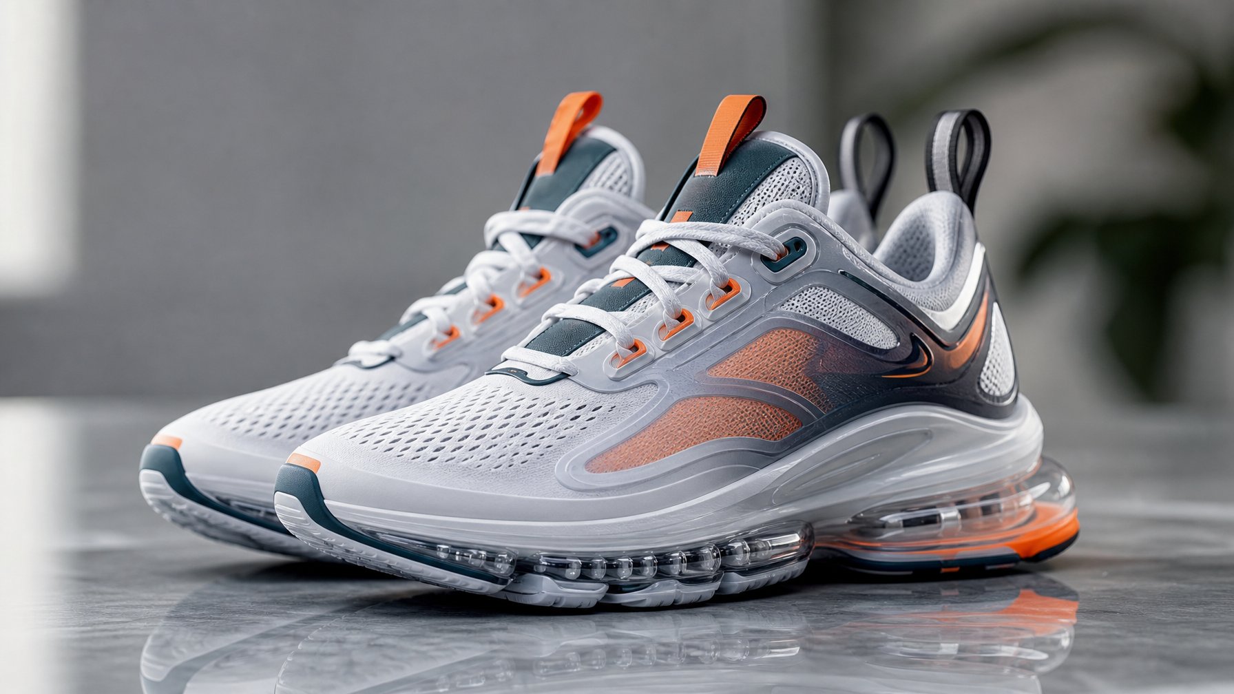 Sepasang sepatu Nike Air Liquid Max 2026 terbaru diletakkan di atas permukaan bersih dengan latar belakang minimalis.