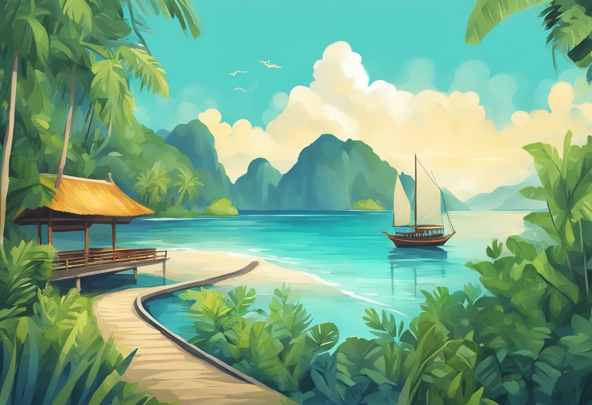 Inexpensive Paradise Vacation Illustration in Indonesia