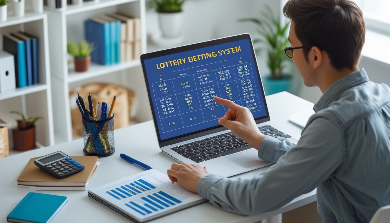 Seorang pemula sedang belajar sistem taruhan togel dengan laptop dan alat tulis di meja dalam ruangan yang terang dan rapi.