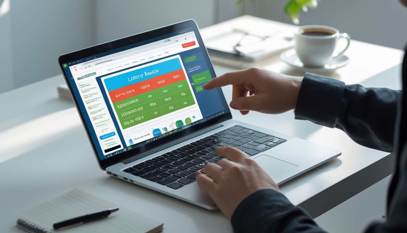 Seseorang menggunakan laptop dan ponsel di meja kerja untuk memeriksa hasil togel online dengan cepat dan akurat.