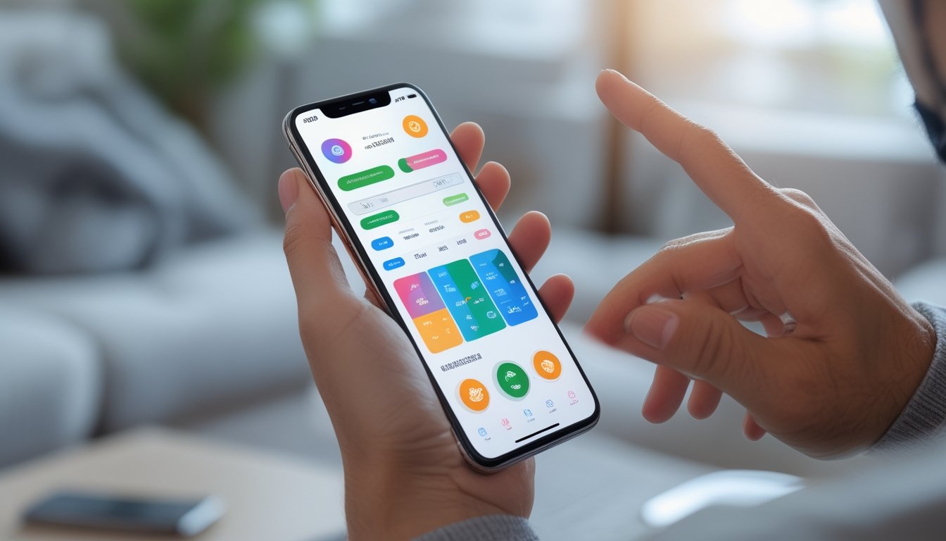 Seseorang memegang smartphone yang menampilkan aplikasi taruhan online dengan antarmuka yang mudah digunakan.