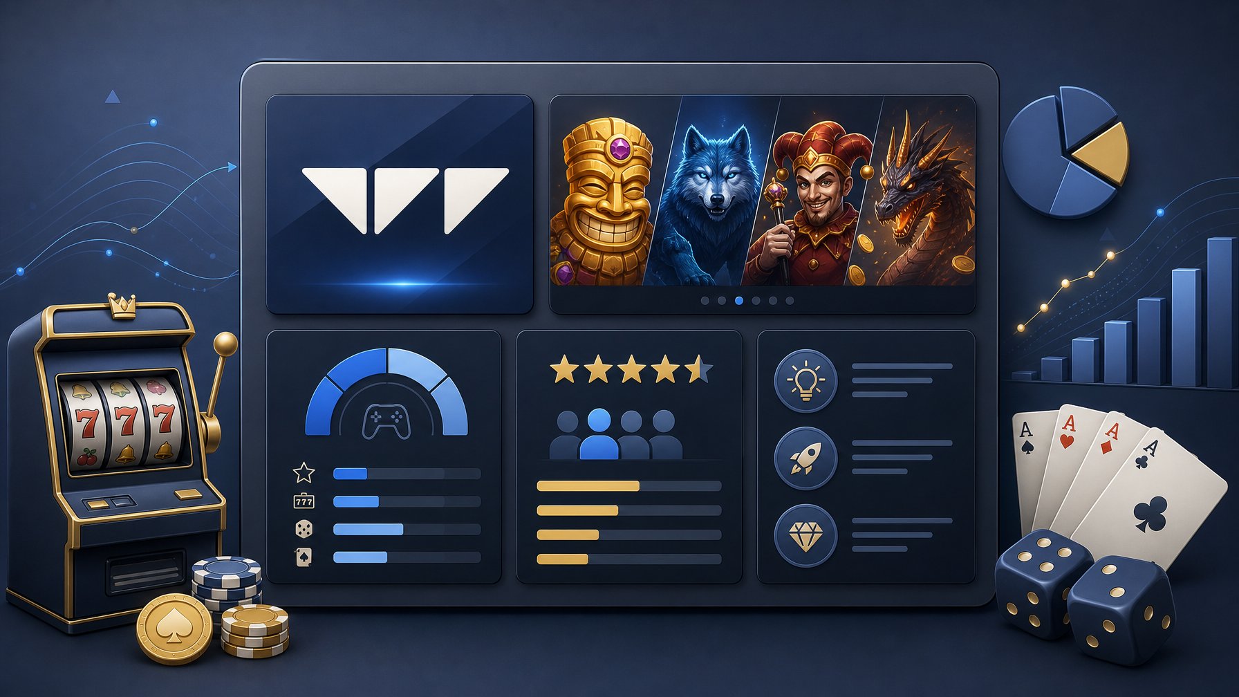 A Modern Dashboard Showing Key Information And Icons Related To A Casino Game Provider.