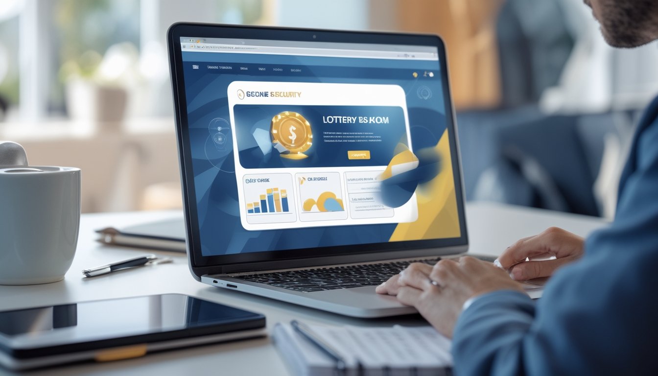 Seseorang sedang melihat layar laptop yang menampilkan situs togel online yang aman dan terpercaya di meja kerja.