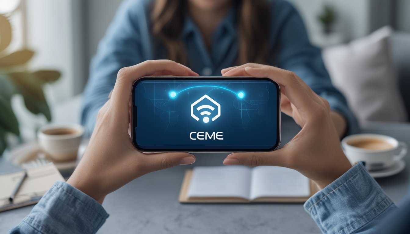 Seseorang sedang bermain permainan kartu Ceme online menggunakan smartphone di dalam ruangan yang nyaman dengan pencahayaan alami.