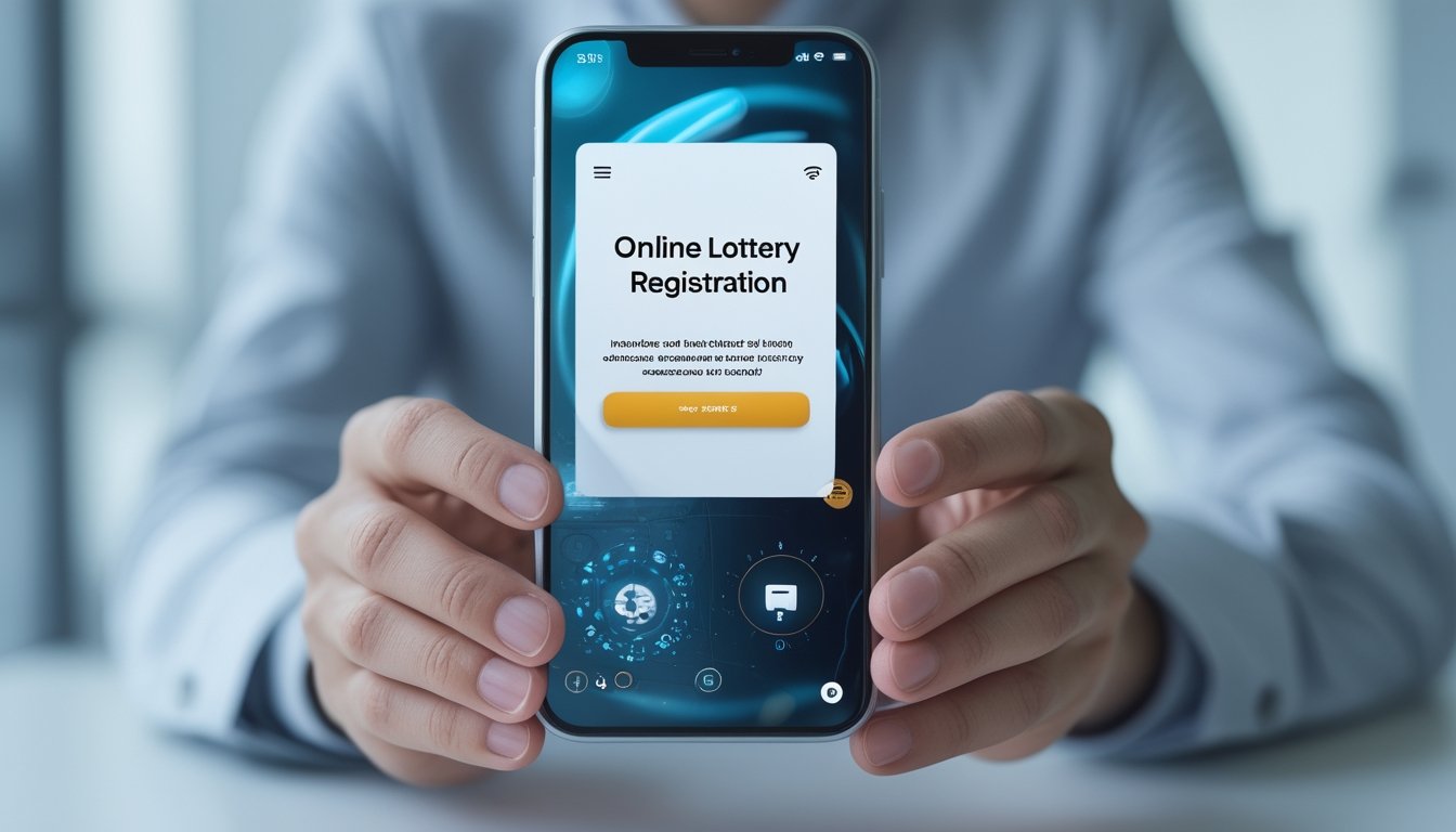 Seseorang memegang ponsel dengan aplikasi pendaftaran togel online yang terlihat jelas di layar.