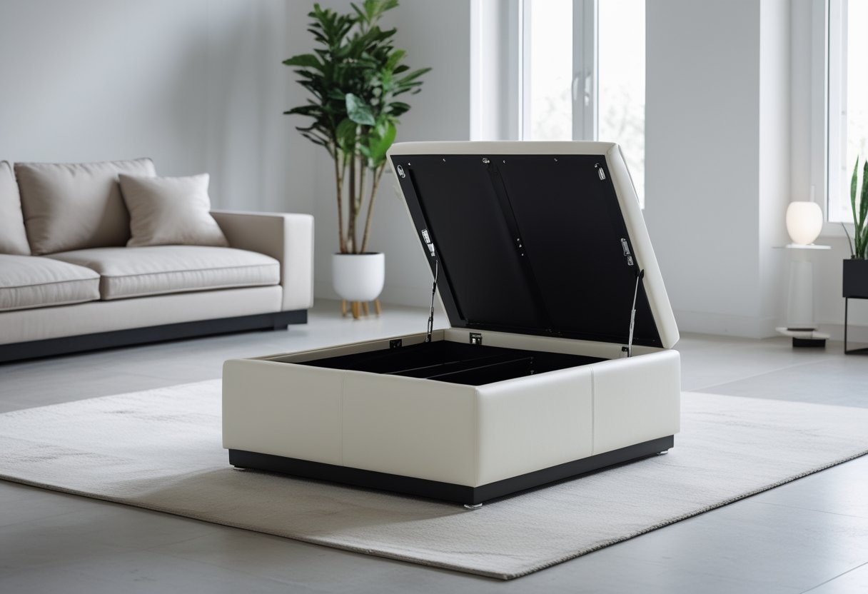 22 Stunning Minimalist Living Room Ideas To Maximize Space And Style 5 minimalist living room ideas hideaway storage ottoman center sofa plant floor lamp clean design