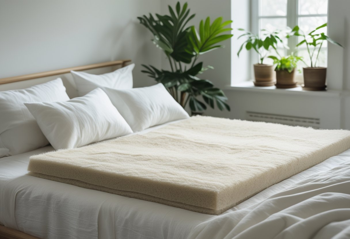 21 Beautiful Organic Textiles For Bedroom: Cozy Sustainable Fabrics To Transform Your Sleep Space 7 organic textiles for bedroom holy lamb organics wool mattress topper bright bedroom plants natural light neatly made bed