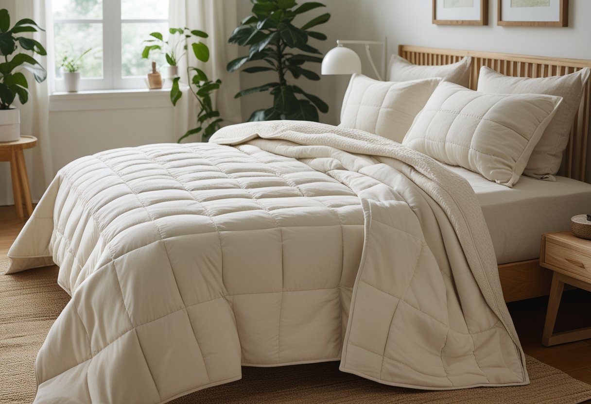 21 Beautiful Organic Textiles For Bedroom: Cozy Sustainable Fabrics To Transform Your Sleep Space 20 this bedding collection coyuchi organic cotton quilted coverlet bright bedroom wooden furniture plants neatly made bed