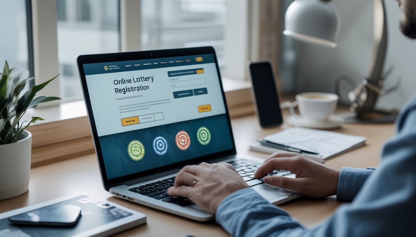 Seseorang sedang menggunakan laptop di meja kerja yang rapi untuk mendaftar togel online dengan suasana yang profesional dan nyaman.