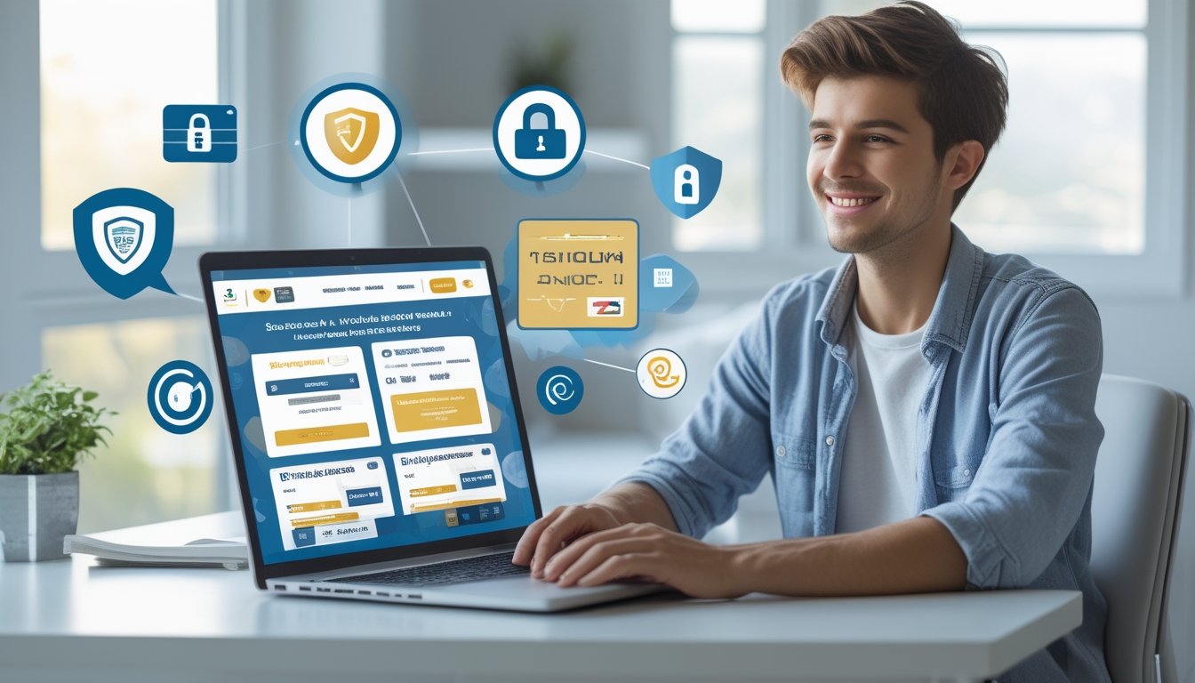 Seseorang duduk di meja dengan laptop, melihat situs togel online yang aman dan terpercaya.