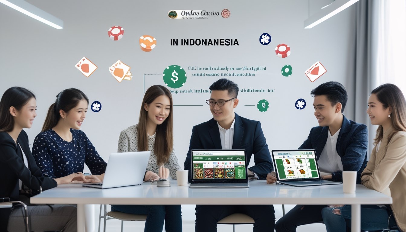 Sekelompok orang muda menggunakan perangkat digital untuk melakukan transaksi cepat di situs casino online.