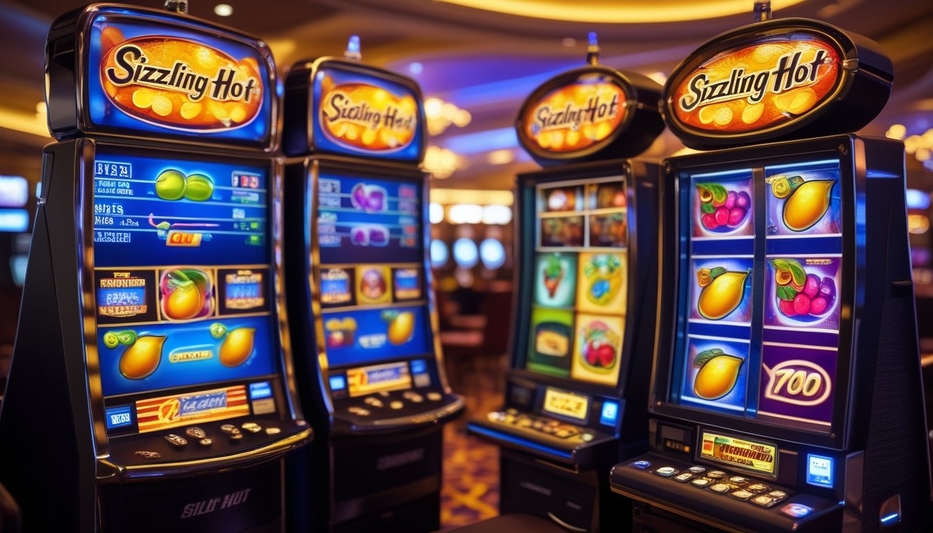 Dua mesin slot berdampingan di lantai kasino, satu dengan desain modern dan satu dengan desain klasik, menunjukkan perbedaan antara versi terbaru dan versi lama.