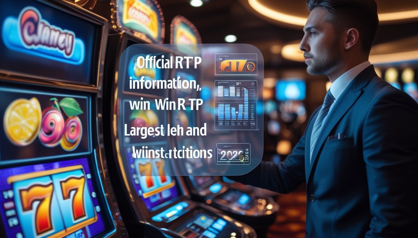 Seorang profesional sedang menganalisis data RTP dan winrate pada layar mesin slot Sizzling Hot di kasino modern.