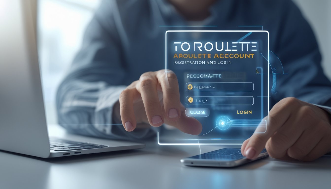 Tangan seseorang menggunakan perangkat digital untuk mendaftar dan masuk ke akun auto roulette secara online.