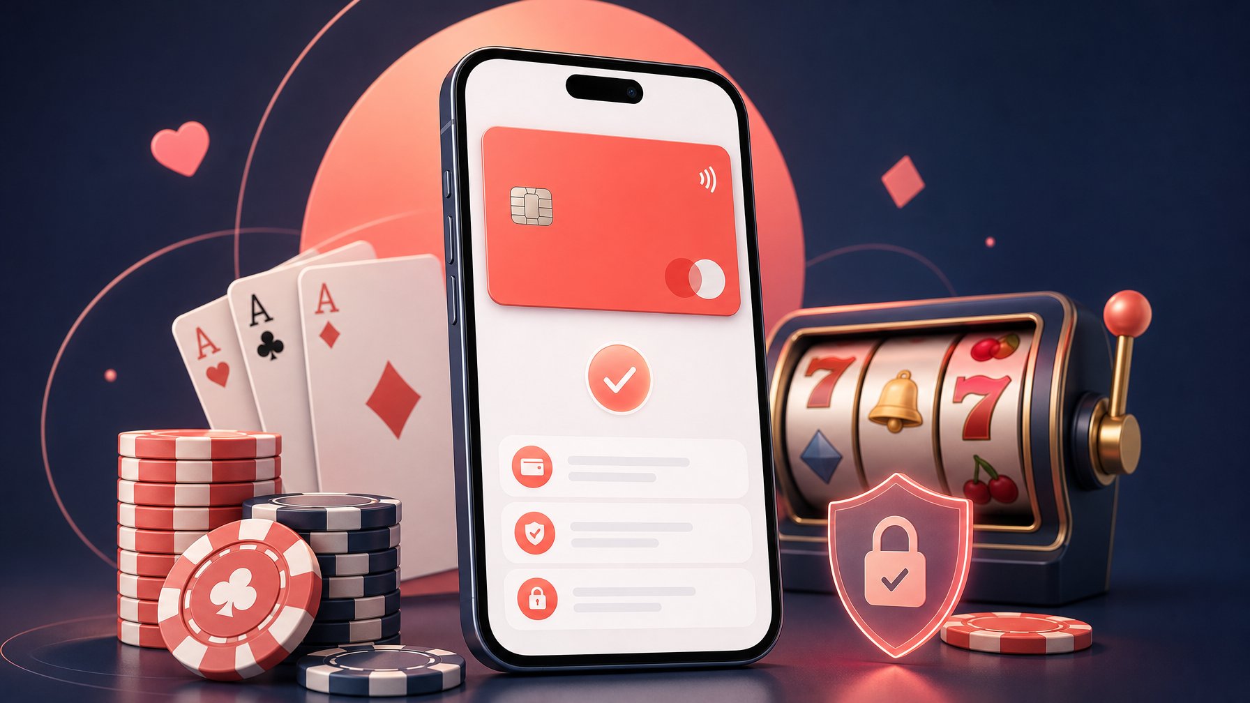 A Smartphone Showing A Digital Monzo Card Surrounded By CasinoRelated Icons Like Poker Chips And Playing Cards.