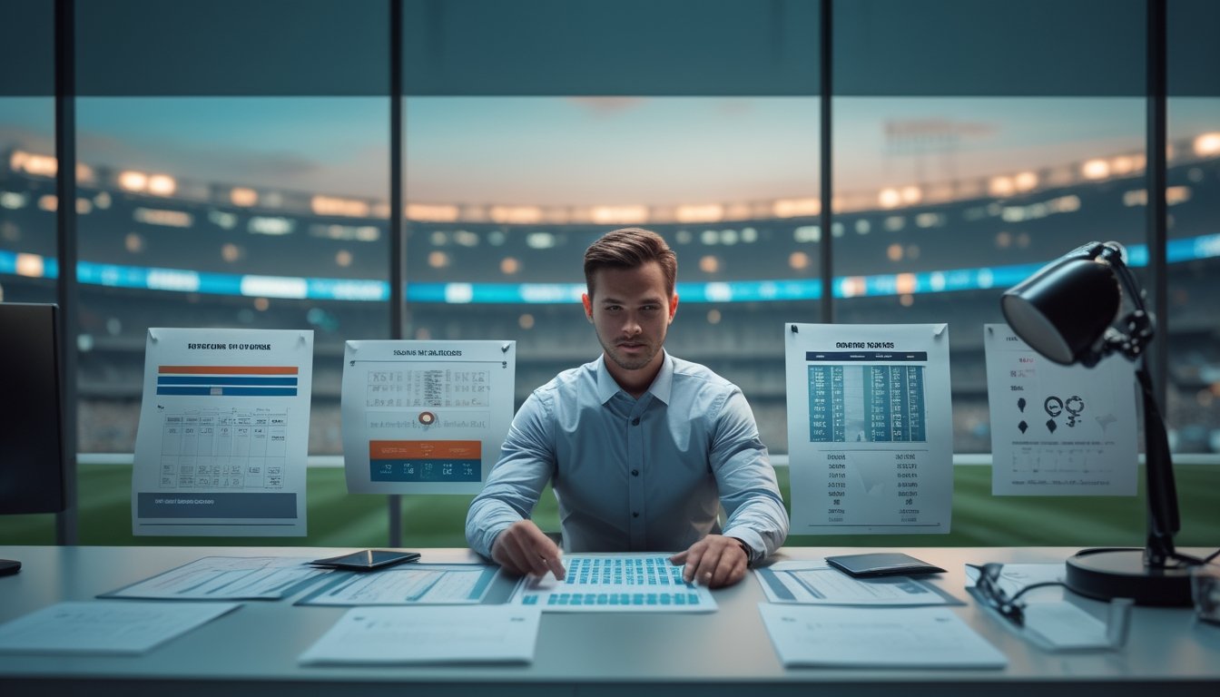 Analis olahraga mempelajari data dan grafik pertandingan untuk menilai potensi tim yang kurang diunggulkan.