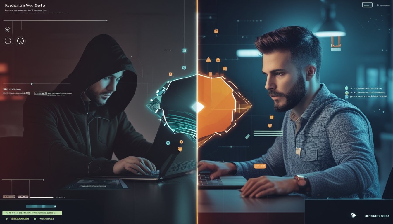 Ilustrasi perbandingan agen kasino mencurigakan dan platform poker daring yang aman.