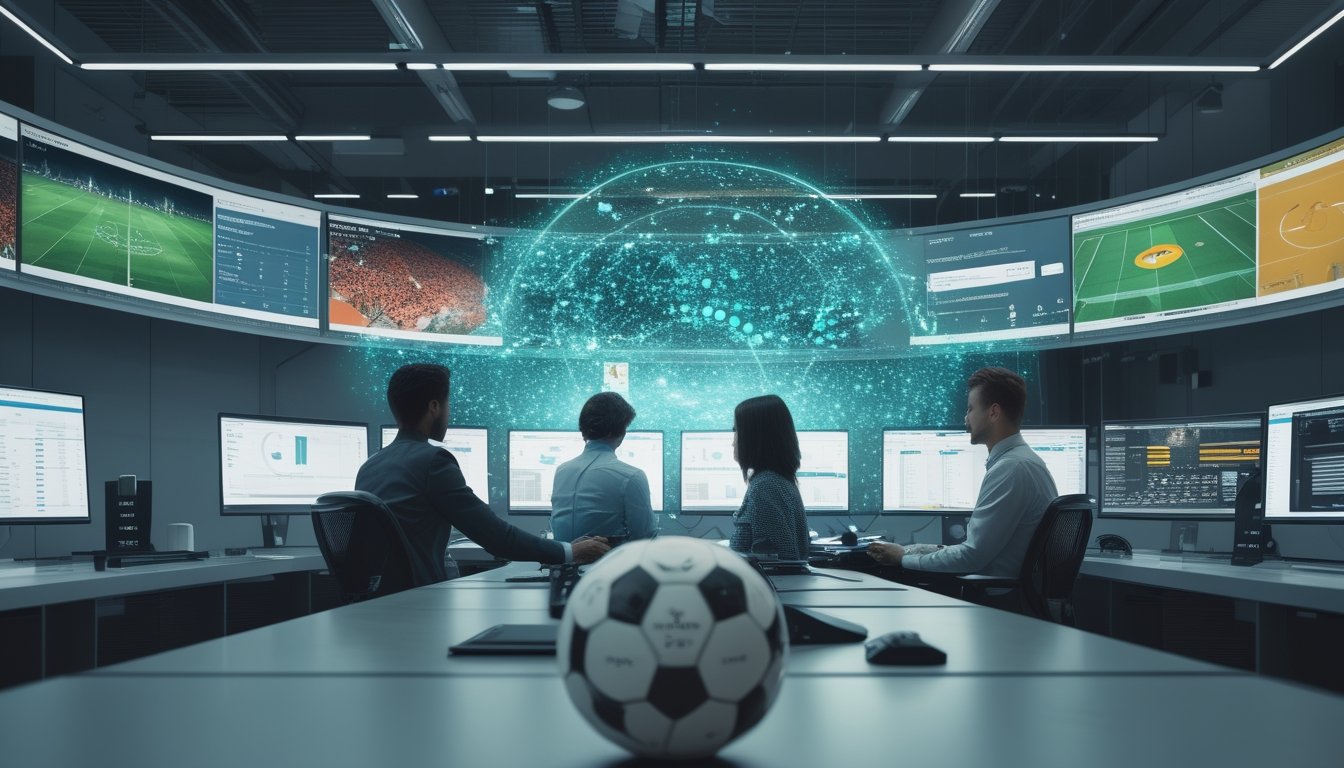 Tim analis menggunakan teknologi AI untuk memprediksi dan menganalisis pertandingan sepak bola.