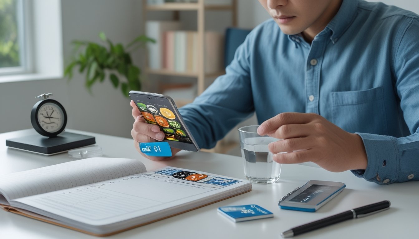 Seseorang meletakkan ponsel dan merencanakan batas waktu serta anggaran untuk menghindari kecanduan judi online.