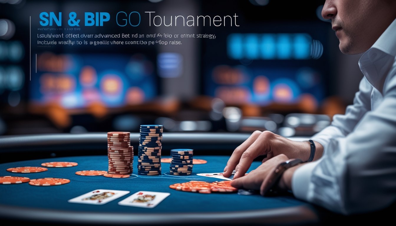 Pemain poker sedang menganalisis kartu dan tumpukan chip di meja permainan.