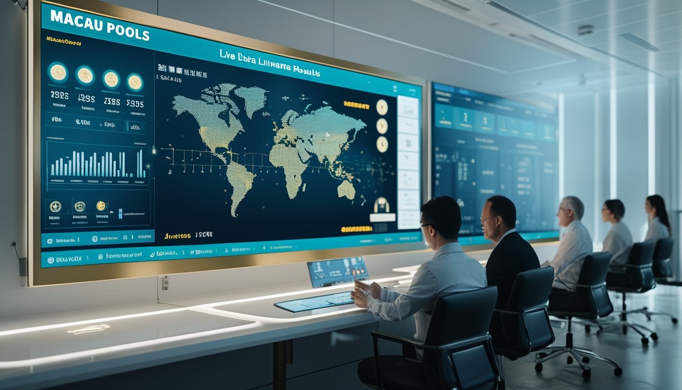 Tim analis memantau dasbor data digital real-time di pusat operasi modern.