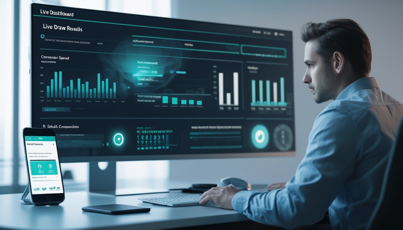 Analis memeriksa kecepatan dan keabsahan hasil digital melalui komputer dan ponsel.