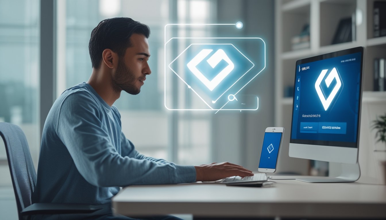 Seseorang menggunakan laptop untuk mengakses akun digital dengan koneksi internet yang stabil.