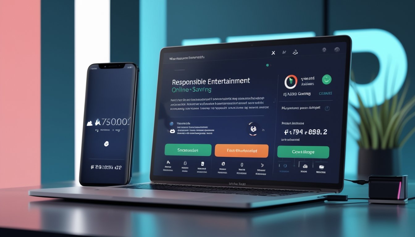 Ponsel dan laptop menampilkan konsep layanan hiburan digital dengan pembayaran seluler di meja modern.