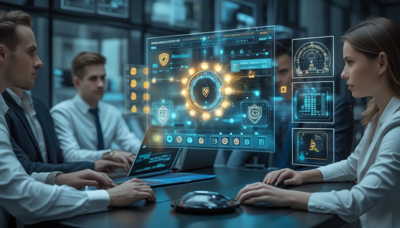 Tim keamanan siber memantau sistem perlindungan digital untuk platform baccarat online.