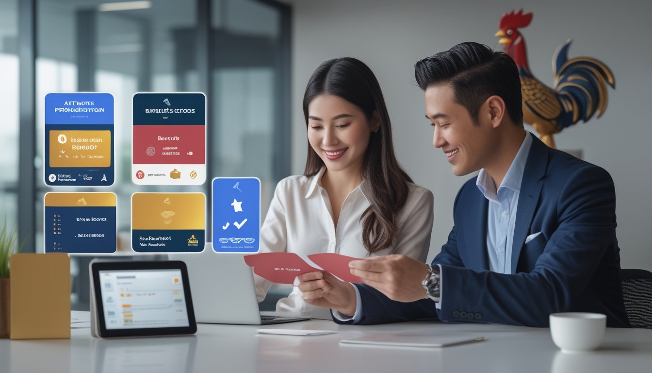 Seorang staf membantu pelanggan memahami pilihan promo dan langkah klaim bonus di meja layanan modern.