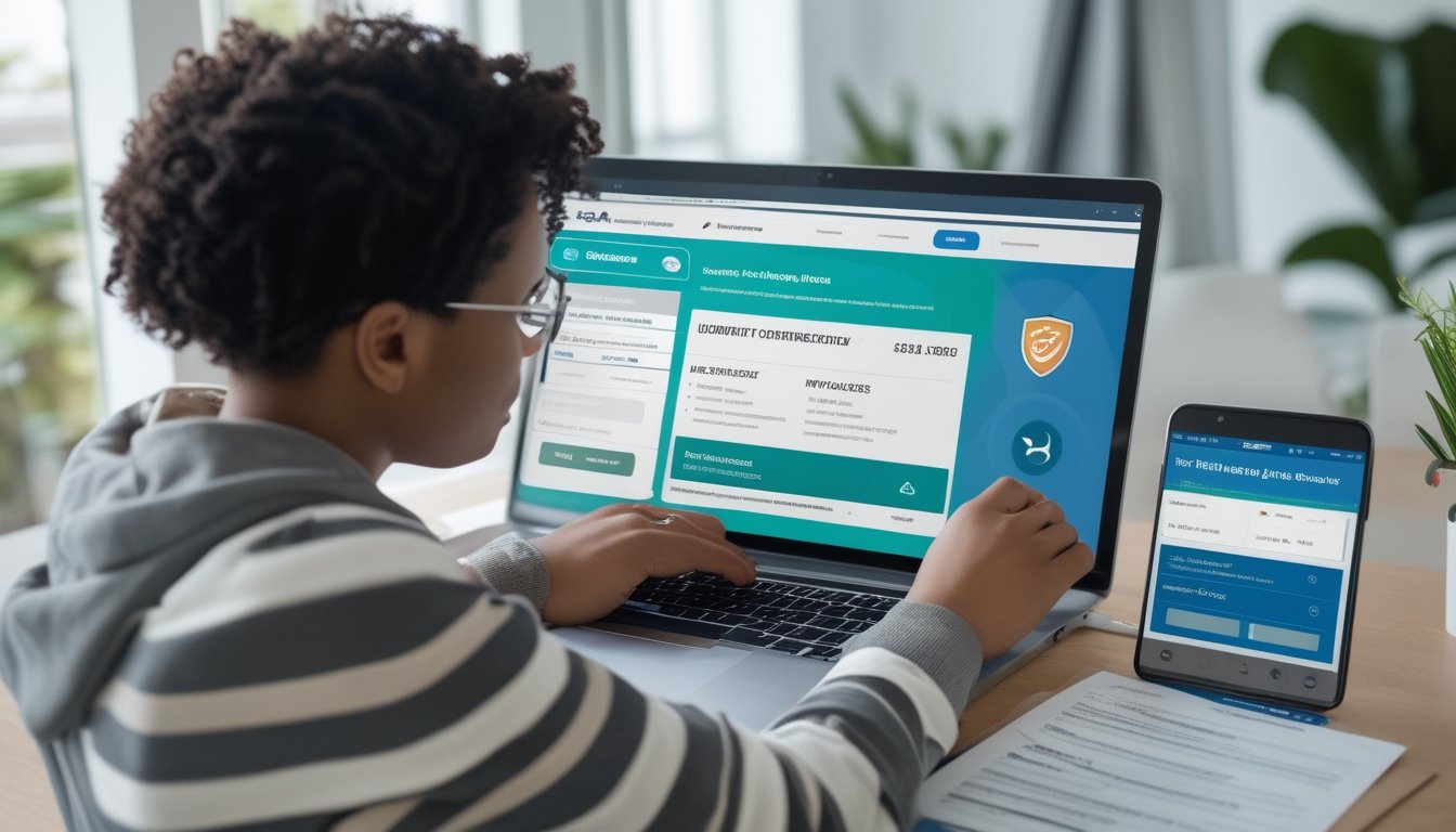 Seseorang memeriksa keamanan dan legalitas platform balap kuda melalui laptop dan ponsel.