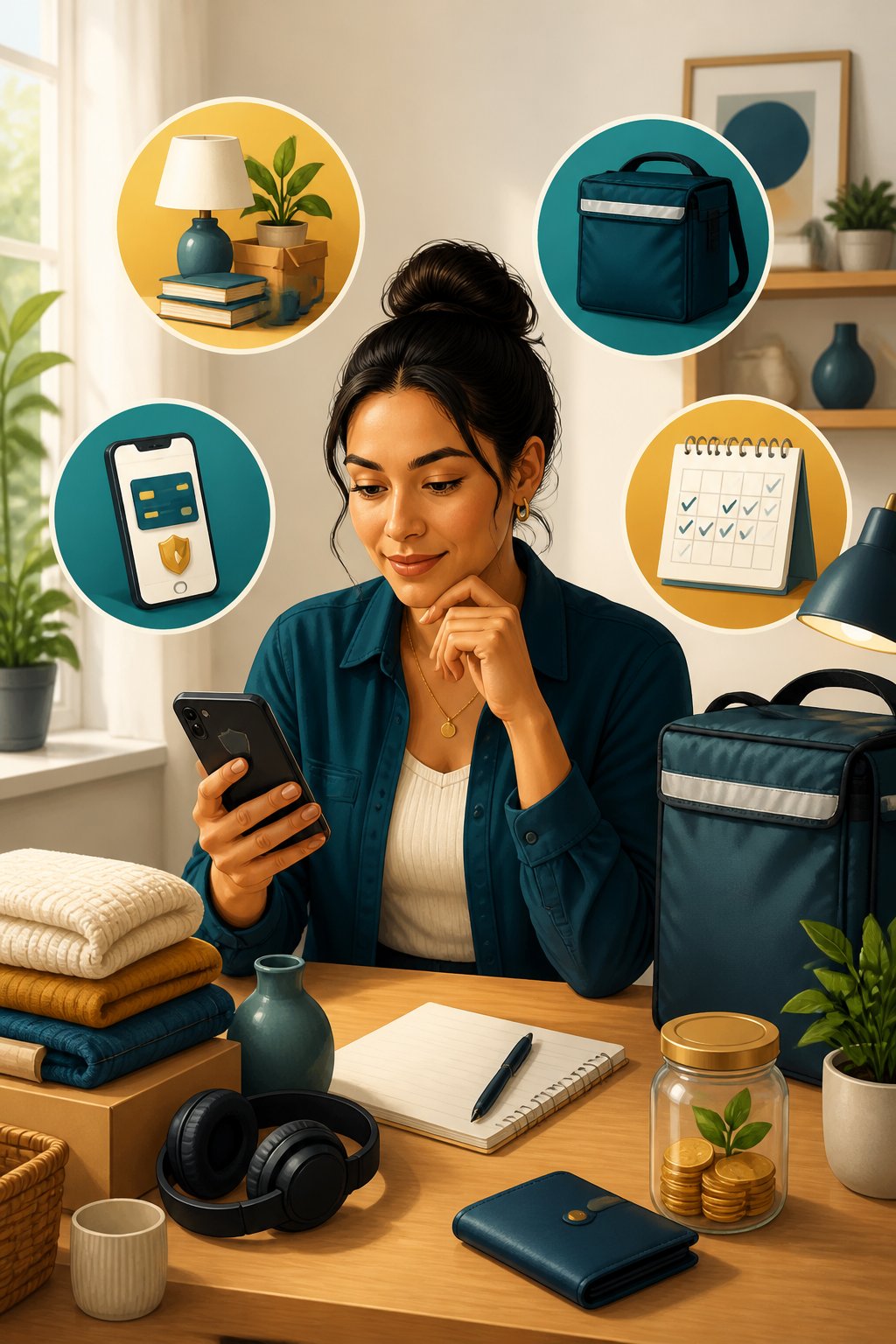 A person at home reviewing several practical ways to earn or access money quickly.