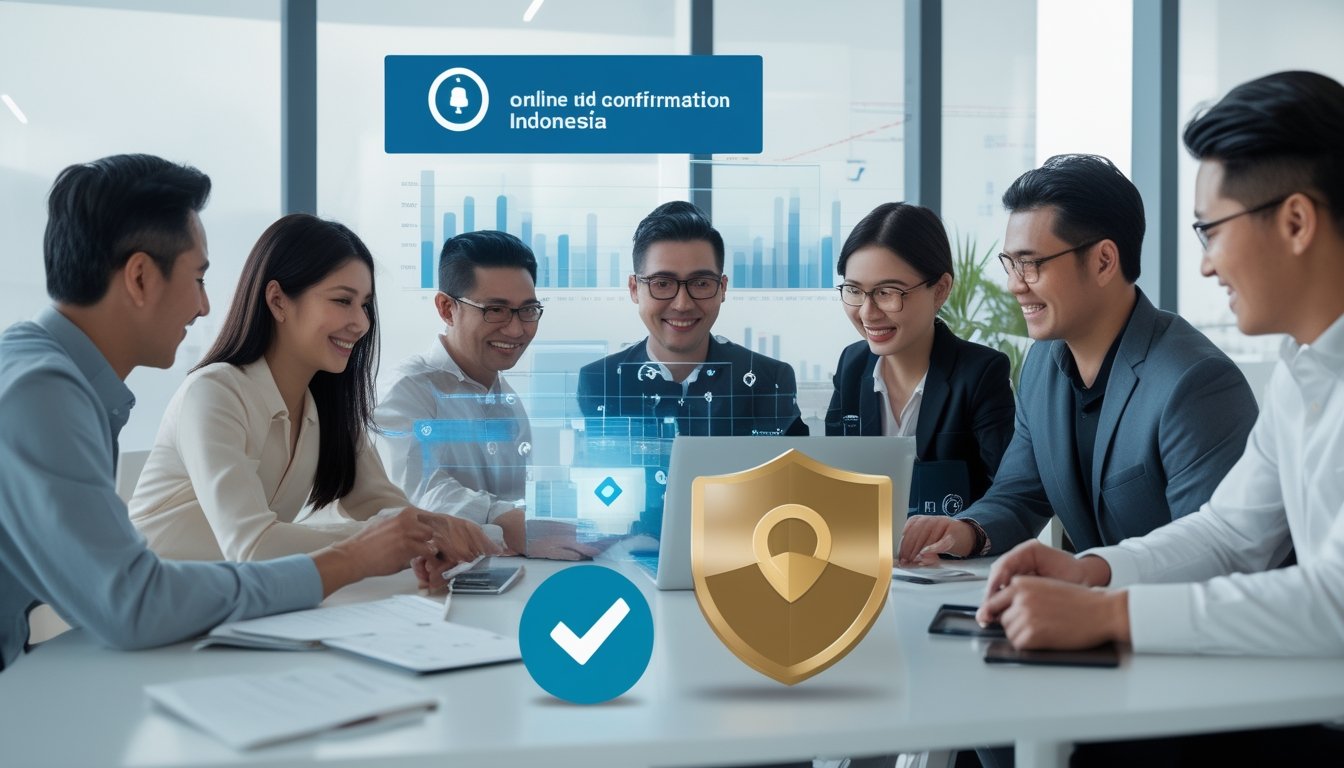 Sekelompok orang dewasa meninjau layanan digital dan pembayaran aman di kantor modern.