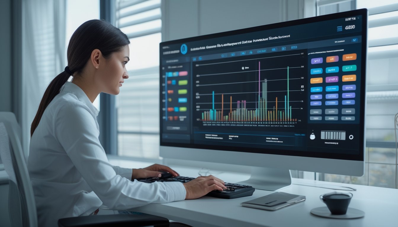 Seorang pemain memantau grafik analisis permainan slot di meja kerja sambil mencatat anggaran.