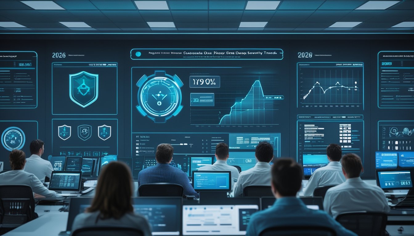 Analis keamanan siber memantau perlindungan data pemain di ruang kerja modern.