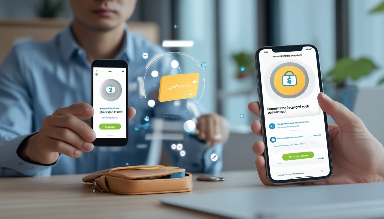Seseorang menggunakan ponsel untuk melakukan deposit pulsa melalui proses pembayaran digital.