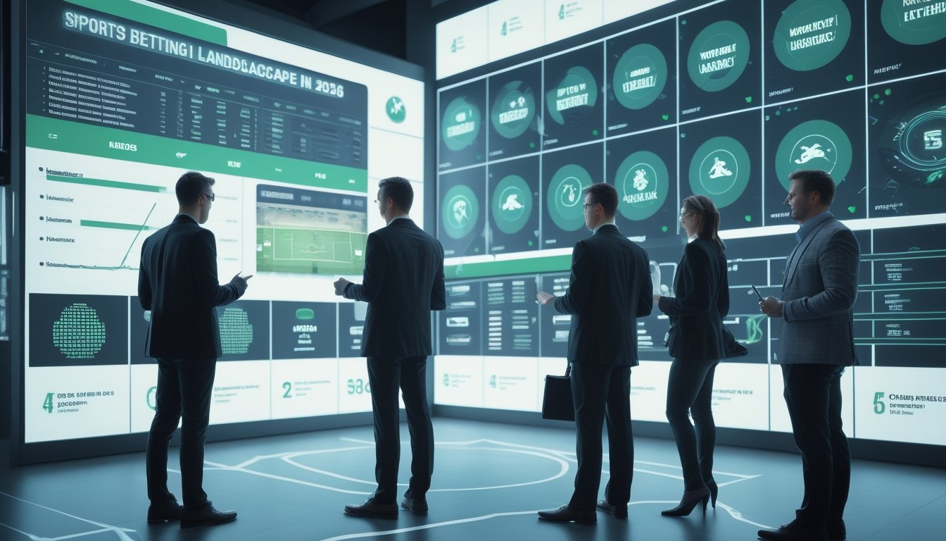 Analis olahraga dewasa mengamati analisis data berbagai cabang olahraga di ruang kerja modern.