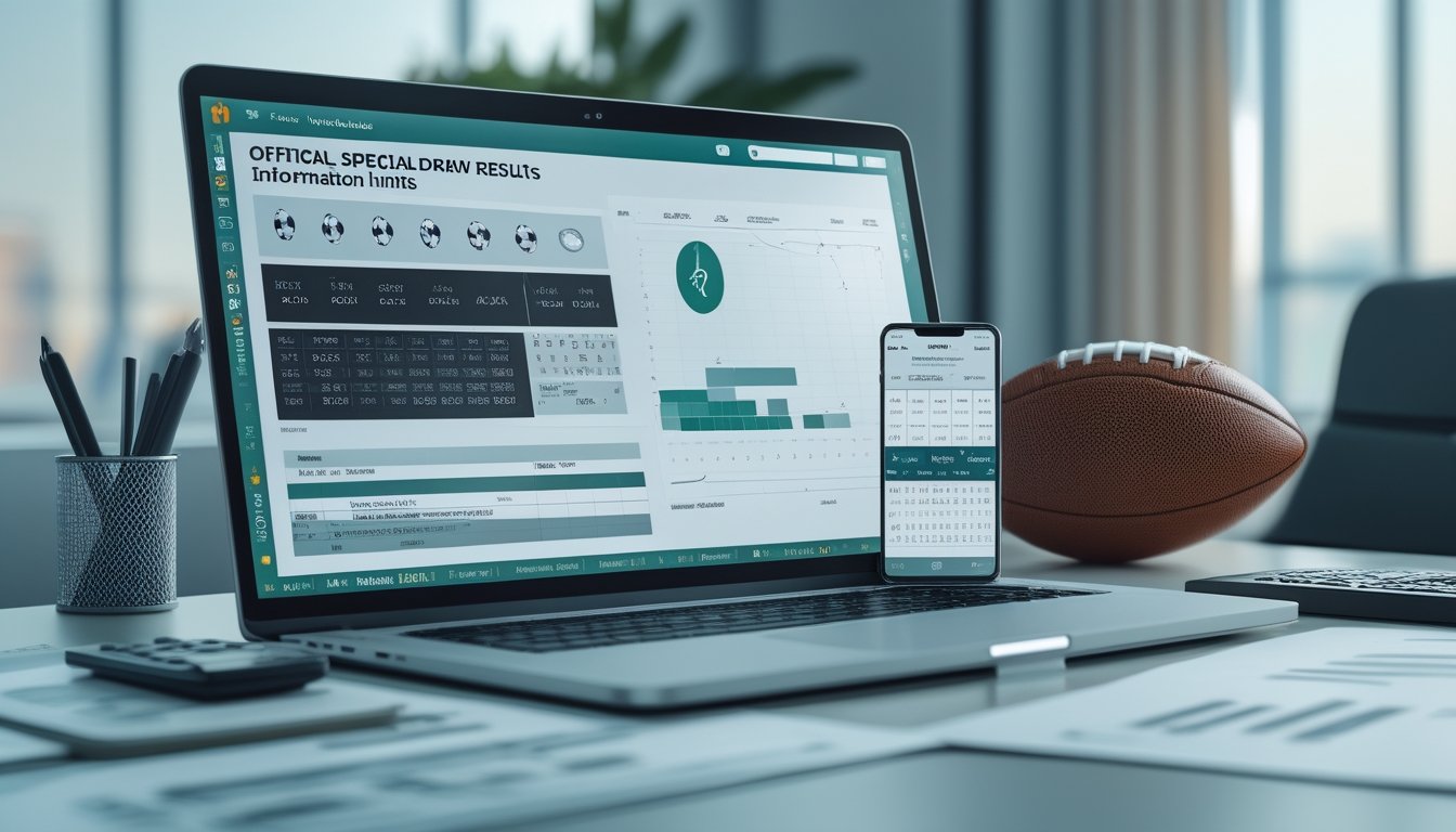 Analis sedang memeriksa data pertandingan sepak bola dan statistik di meja kerja.