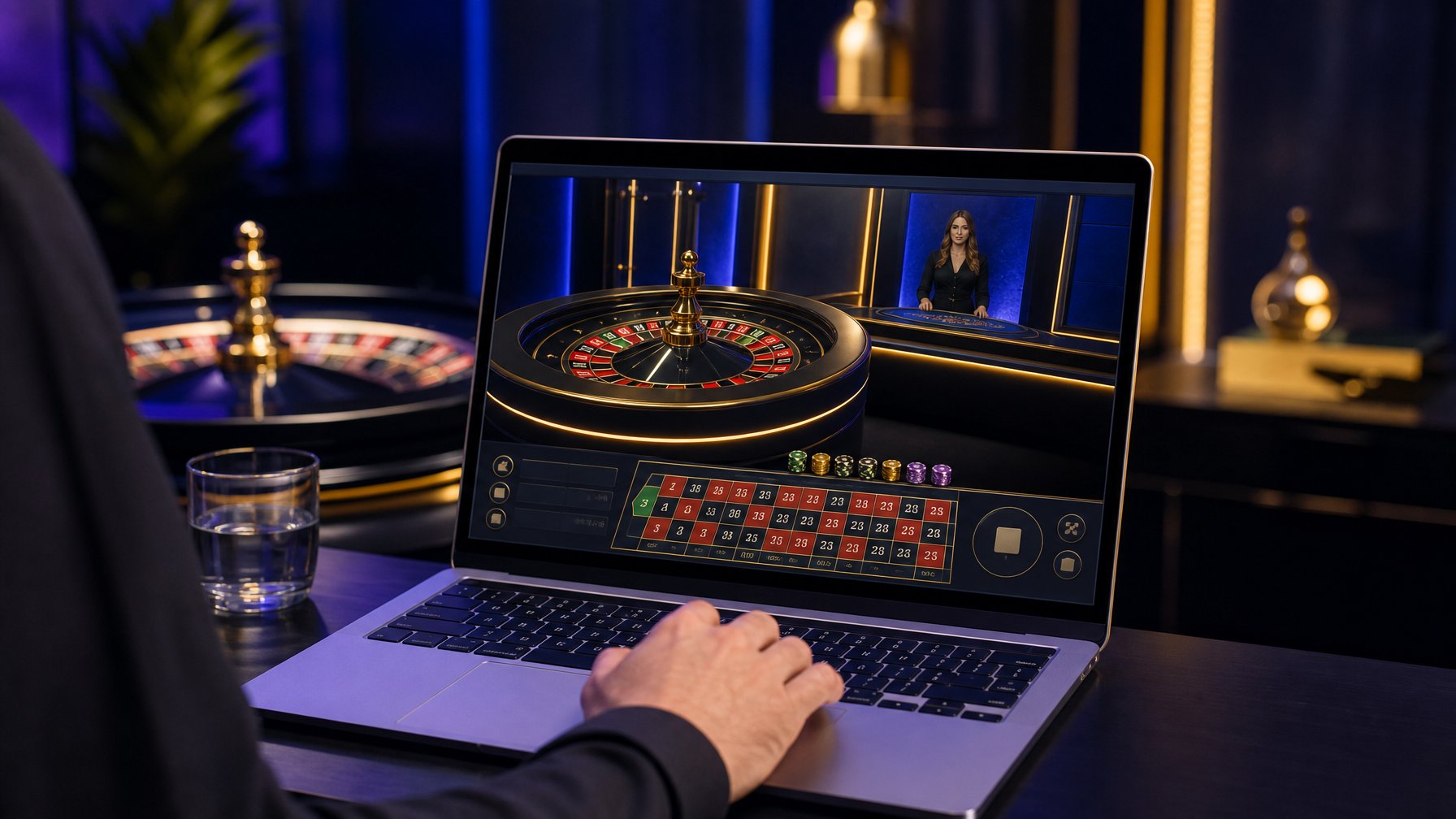 Pemain menggunakan permainan roulette digital resmi dengan suasana aman dan transparan.