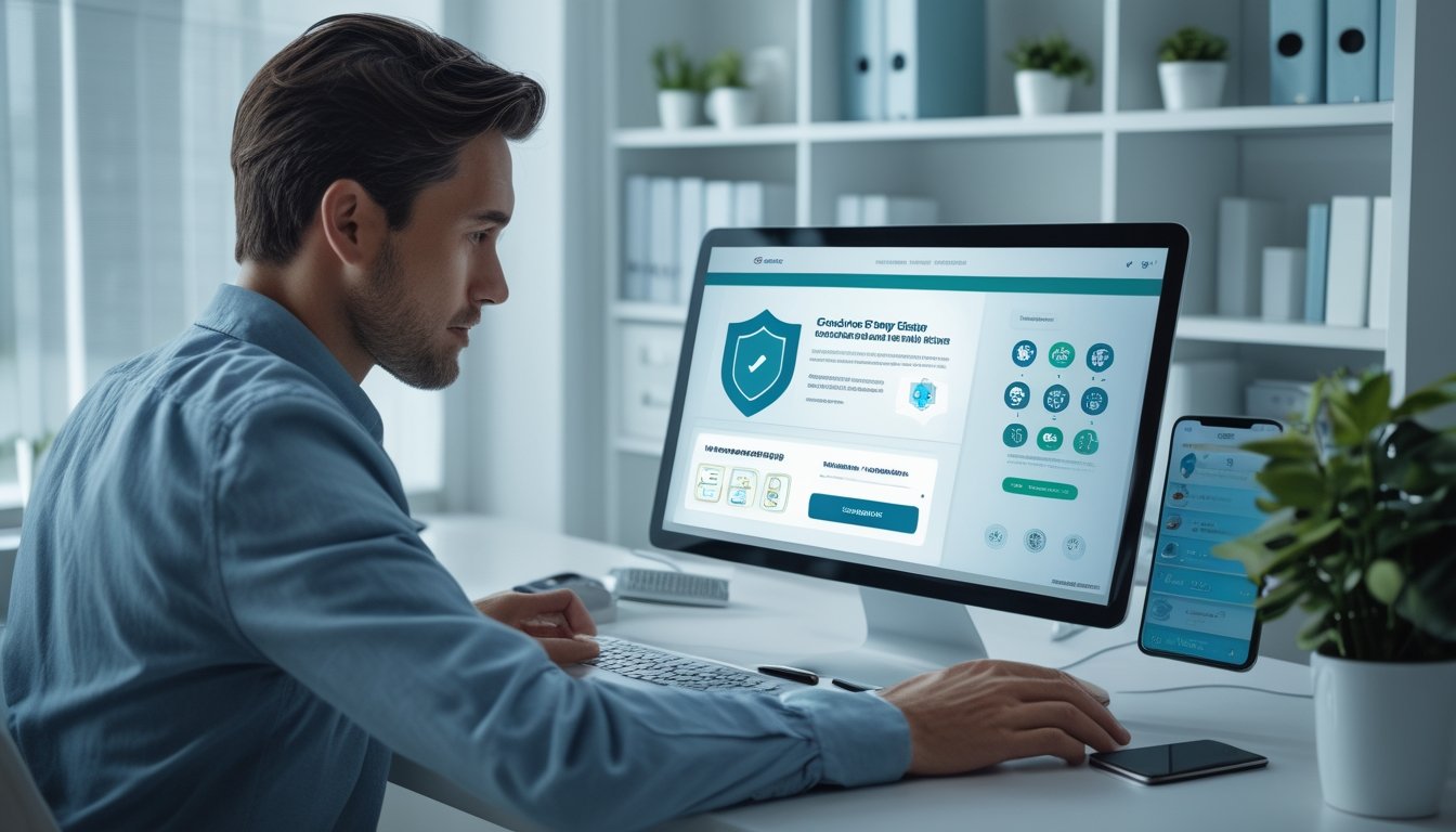 Seseorang memeriksa platform permainan daring dengan cermat di laptop dalam ruang kerja yang rapi.