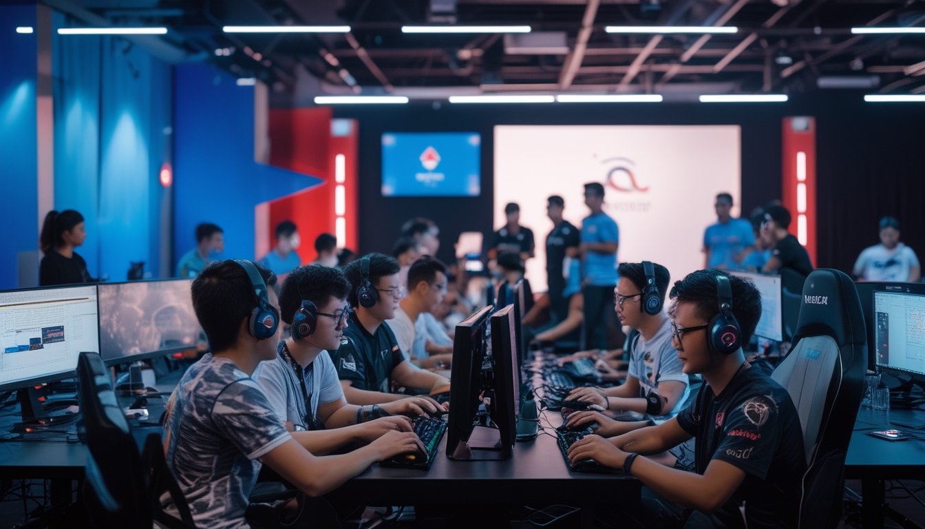 Komunitas gamer Indonesia berkumpul dan berkolaborasi di pusat esports modern.