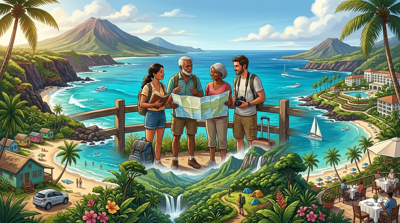 Travelers compare budget-friendly, adventurous, and luxurious options across scenic Hawaiian islands.