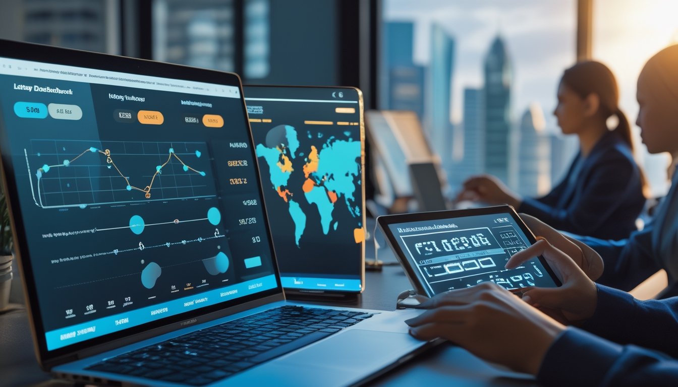 Tim profesional membandingkan data digital dengan peta dan grafik kota Hong Kong, Sydney, serta Singapura.