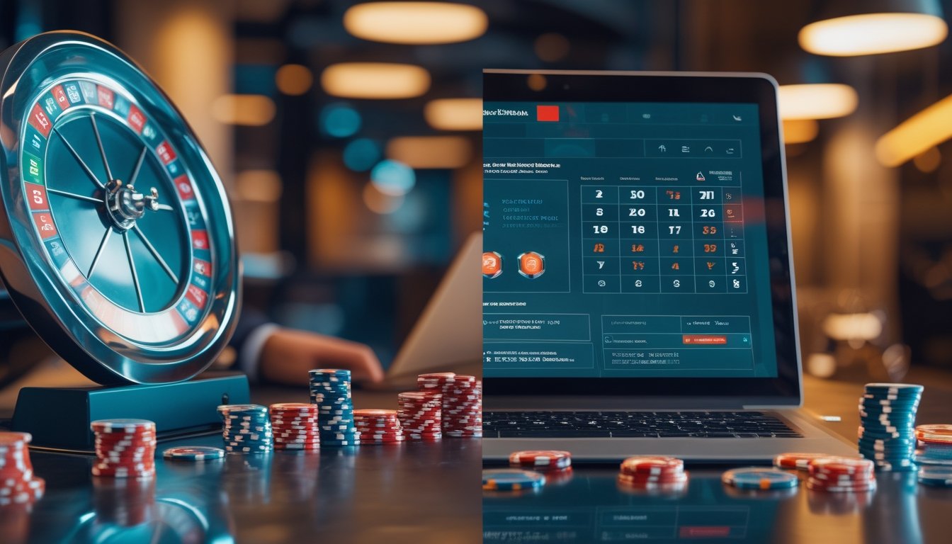 Seorang pengguna dewasa membandingkan pengalaman roulette online resmi yang aman dengan platform tidak berlisensi yang tampak tidak terpercaya.