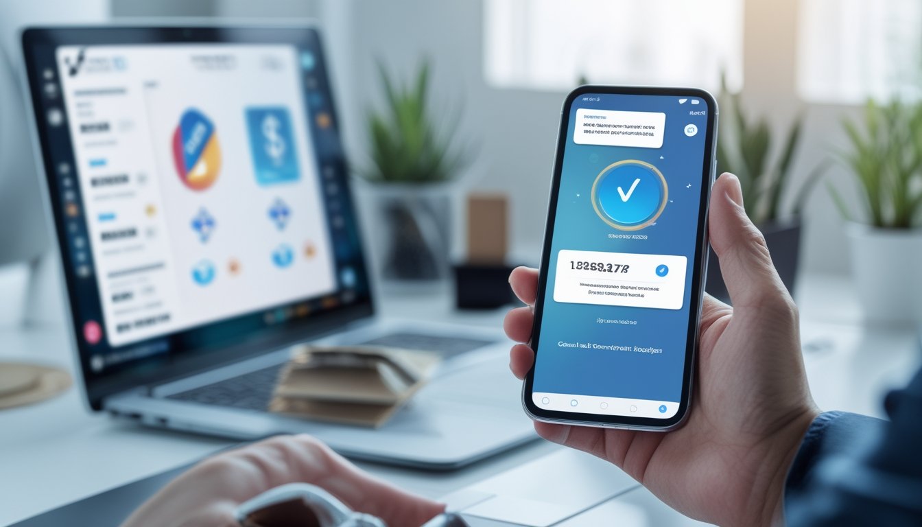 Seseorang menggunakan ponsel untuk melakukan pembayaran digital melalui dompet elektronik.