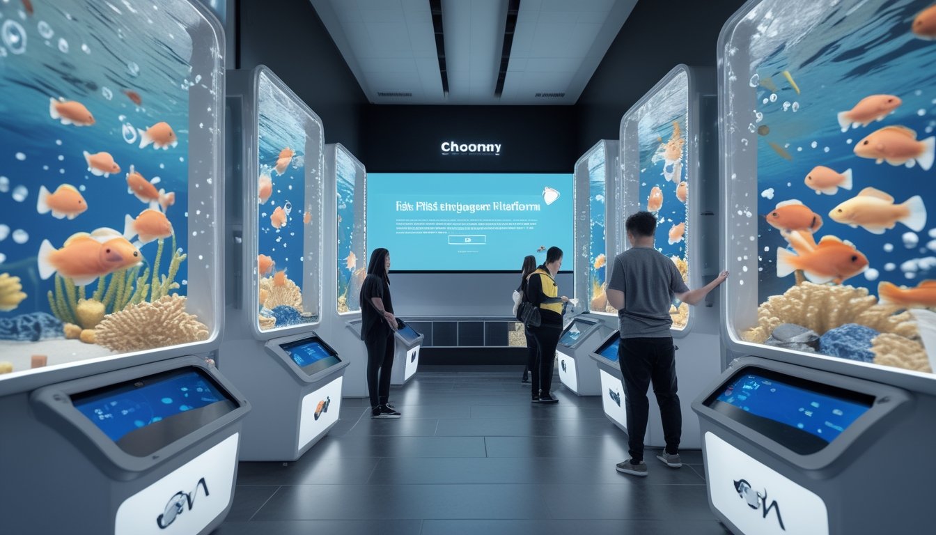 Pemain dewasa menikmati permainan tembak ikan bertema Goldfish di arena hiburan yang modern dan terawat.